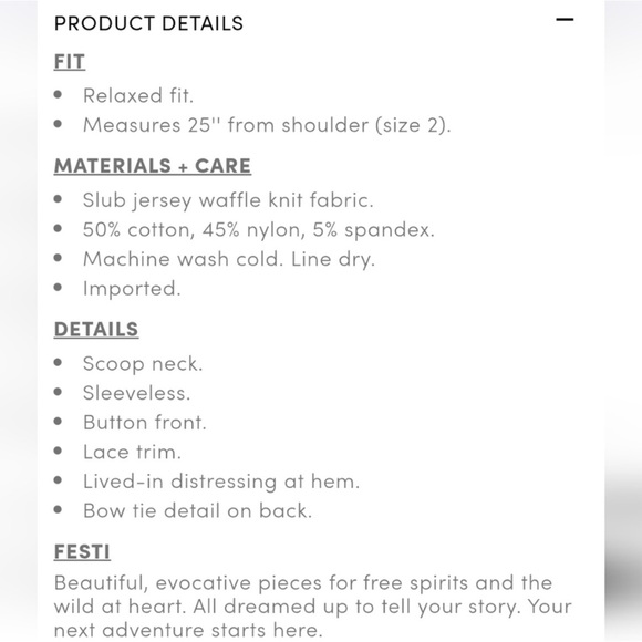 NWT TORRID Festi Henley Scoop Tank size 2X lace boho summer festival concert - Picture 5 of 11